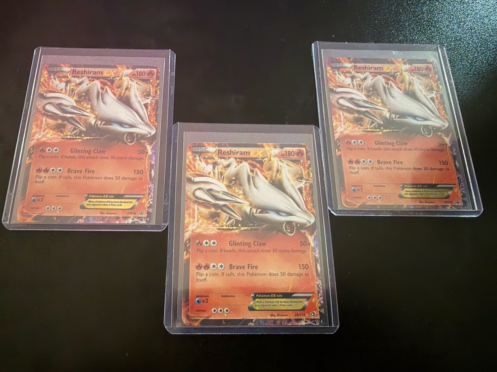 Reshiram EX Holo Ultra Rare Pokémon Card Legendary Treasures 29/113 (Lot Of 3)