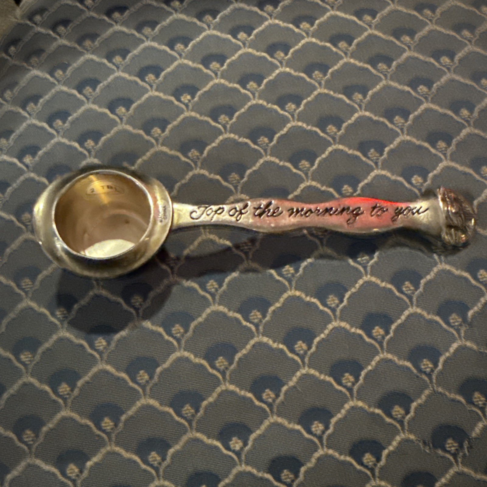 Vintage Neiman Marcus Silverplate Top Hat Coffee Scoop Top Of The Morning To You
