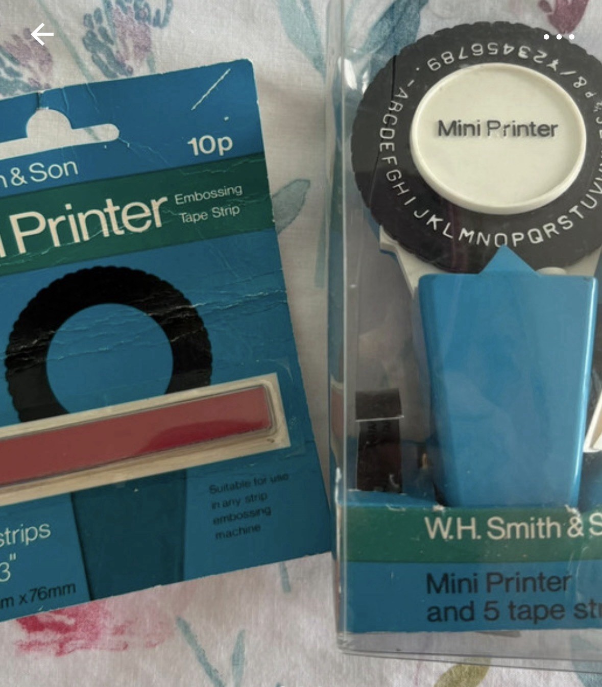 Vintage W H Smith Blue Mini label Printer & Embossing Strips