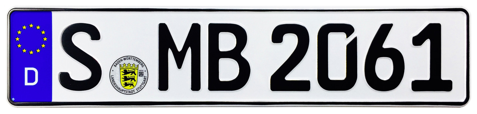 Mercedes Stuttgart Front German License Plate by Z Plates wtih Unique Number NEW Mercedes Stuttgart Front German License Plate by Z Plates wtih Unique Number NEW