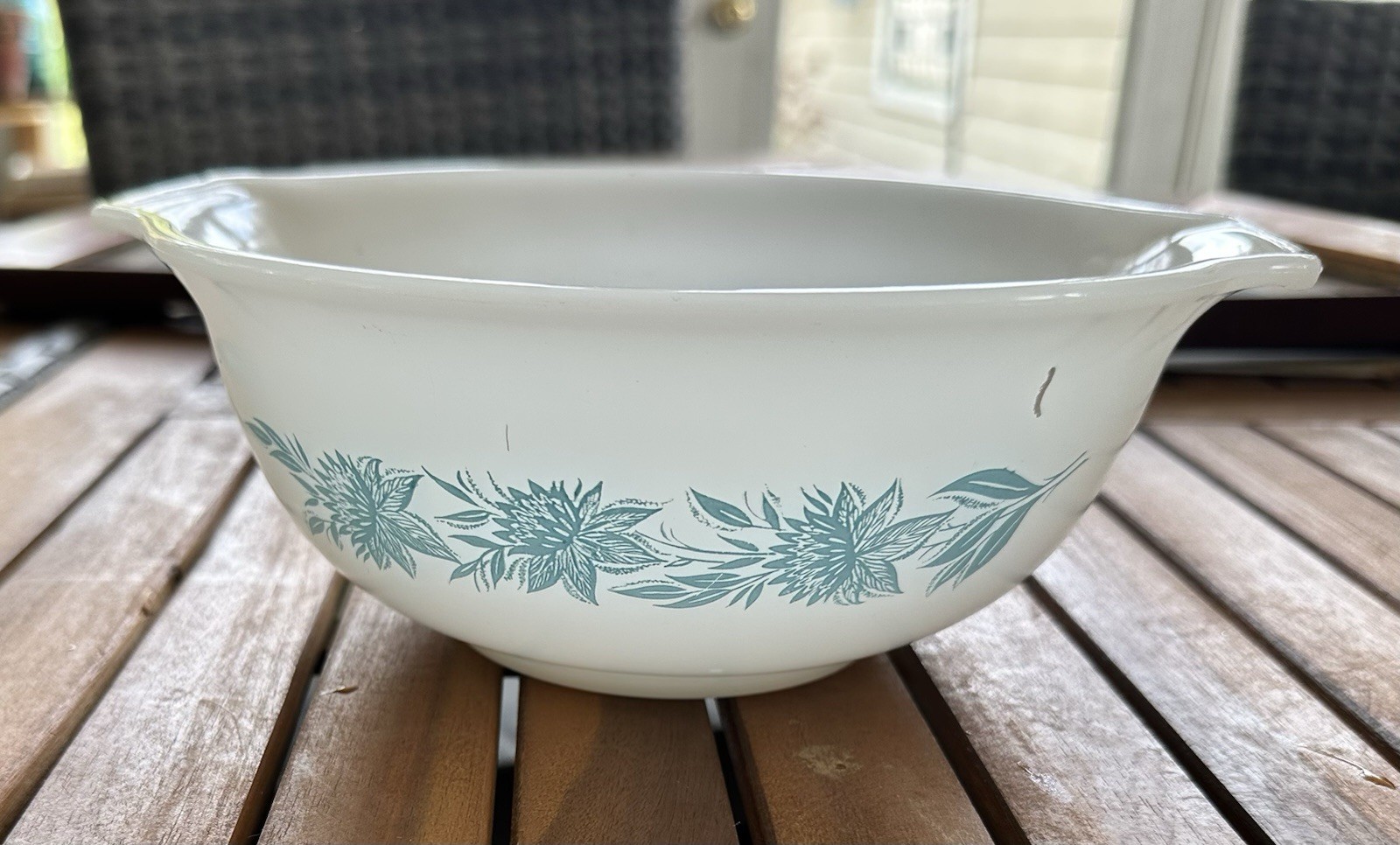 Vintage Glasbake Blue Thistle Flower 9
