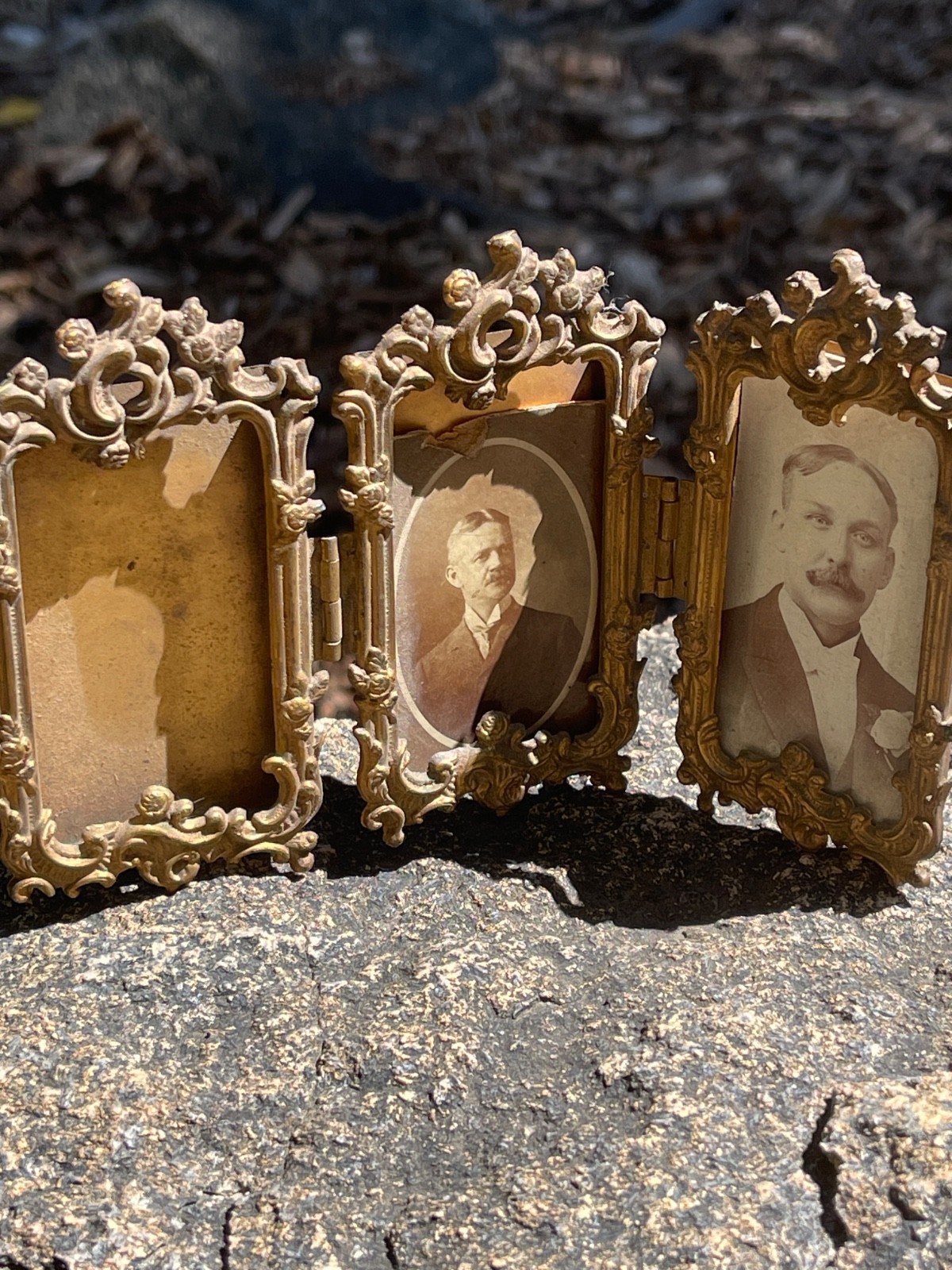 Antique Tri-Fold Hinged Frame