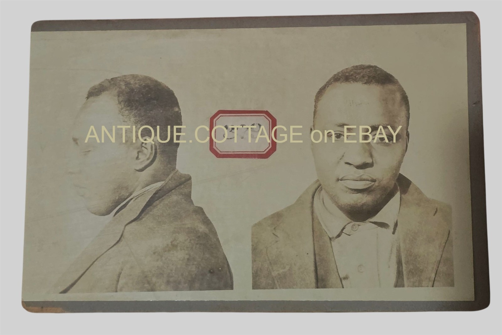 1926 antique AFRICAN AMERICAN MUG SHOT topeka kansas WILL PORTER burglery larson