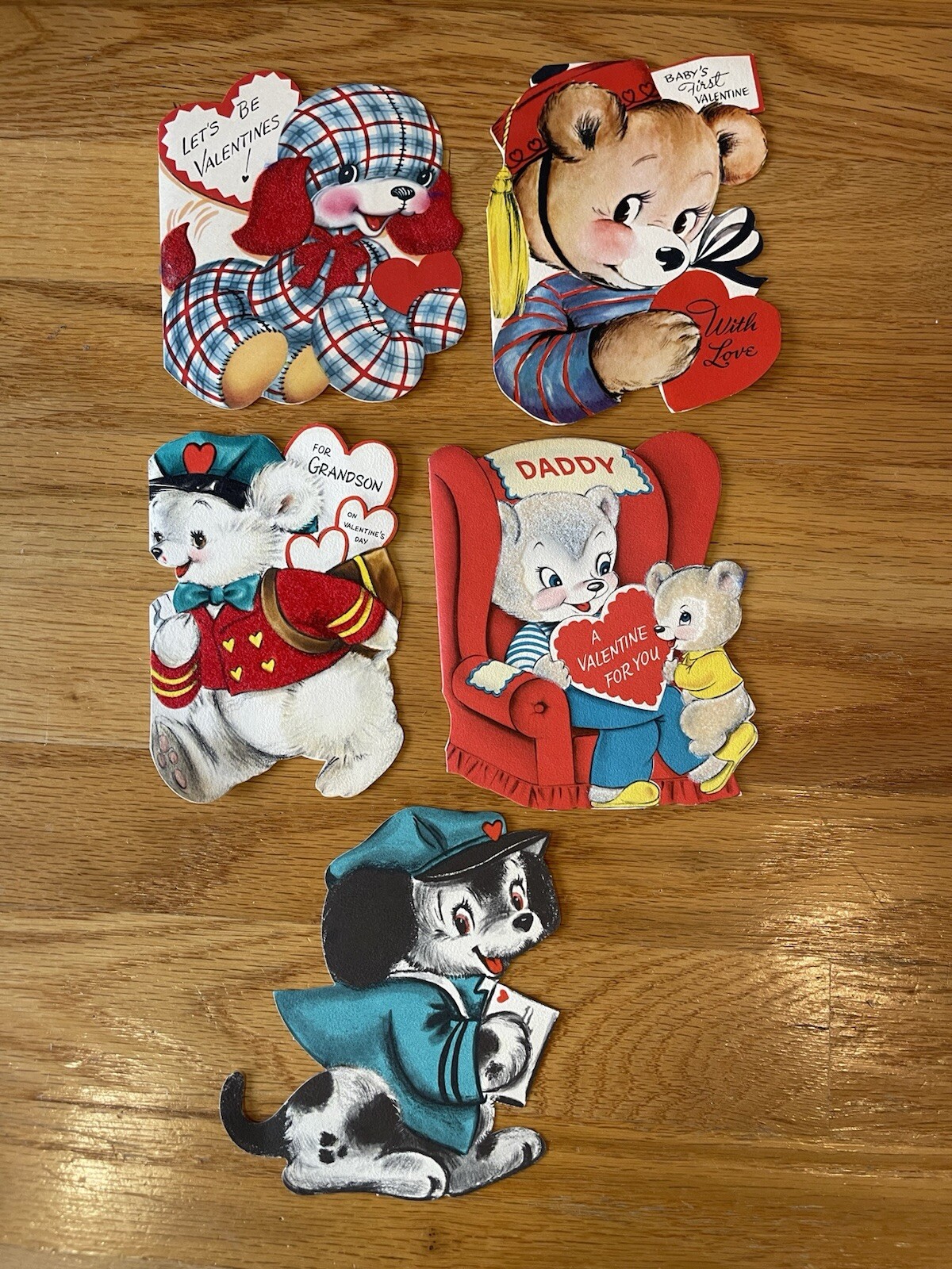 Vintage Valentines Day Cards Lot of 5 Animals Signed Used Mid Century Kitschy Vintage Valentines Day Cards Lot of 5 Animals Signed Used Mid Century Kitschy