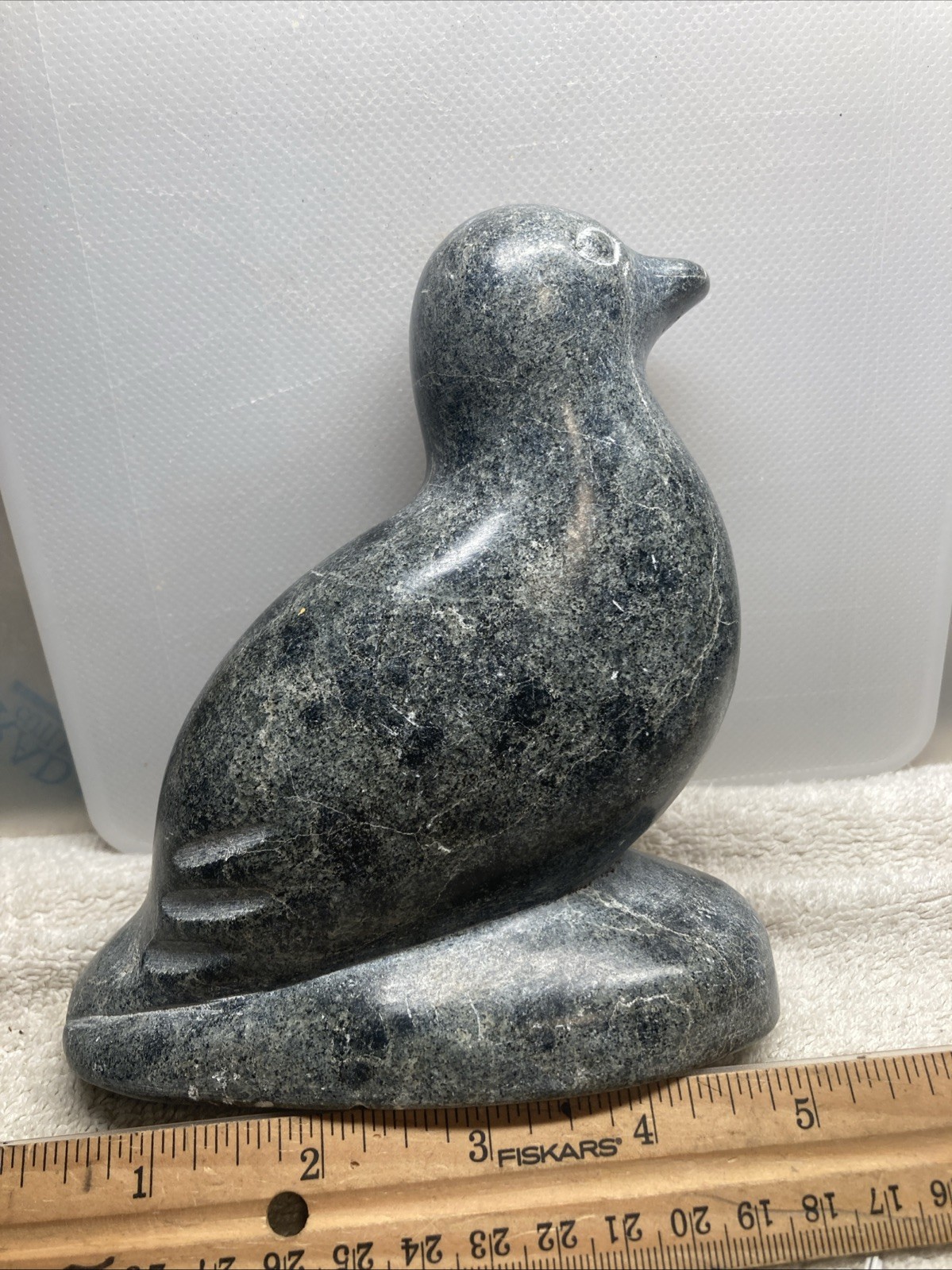 Vintage Inuit Eskimo Soapstone Bird Carving Figure  Signed