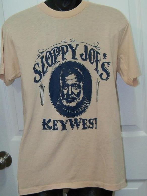 Sloppy Joe\'s Key West Bar Vintage Mid 1970\'s Hemingway T-Shirt Small/Medium