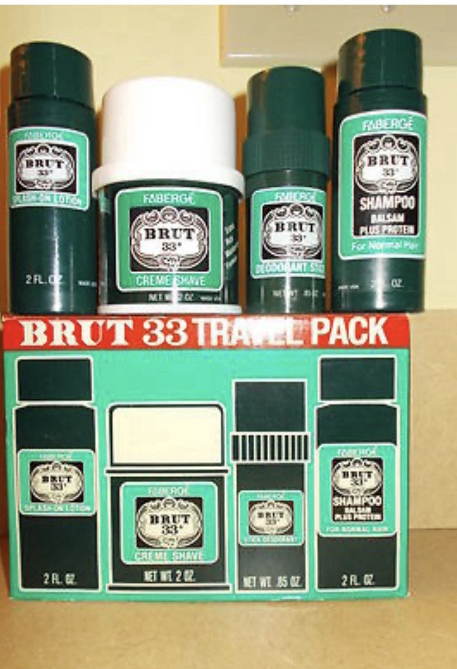 Vintage - Brut 33  w/ Deodorant Stick, Shampoo, Lotion w/box