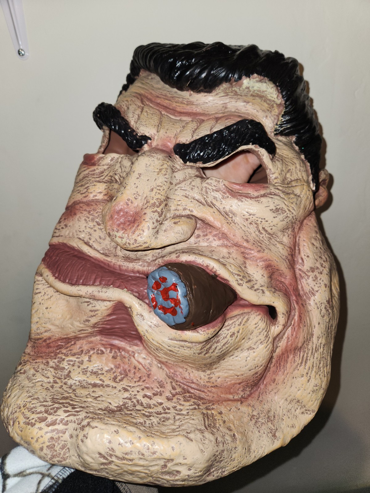 Large Halloween Mask GANGSTER MAFIA BOSS Smoking Cigar Costume Cosplay Italian