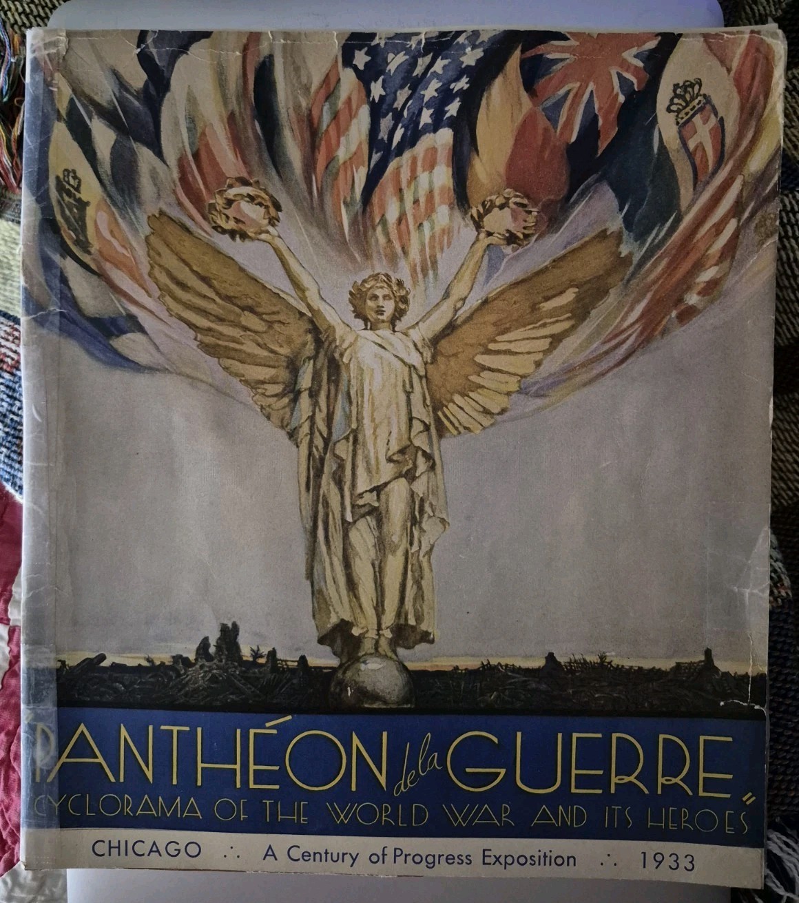 1933 Chicago World's Fair Lot Huge Panorama Heroes Of WWI & Official Guide Book