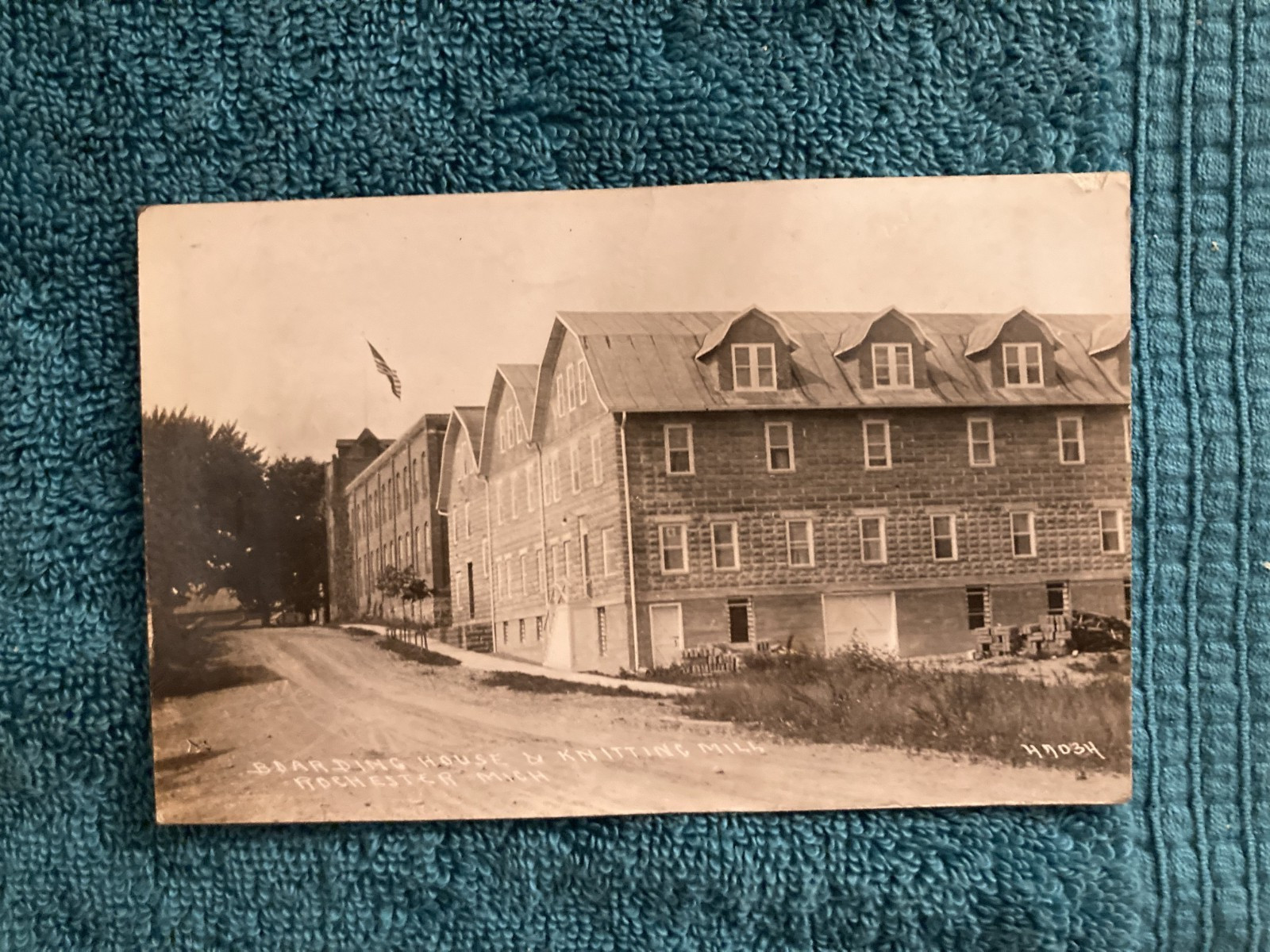 RPPC Rochester Michigan Boarding House & Knitting Mill Photo Unposted c1910