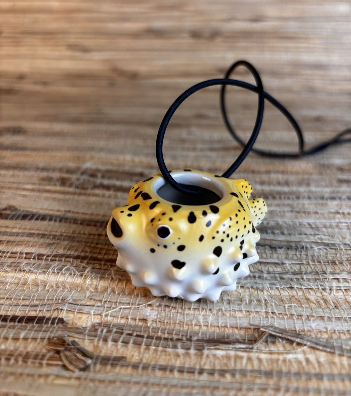 Trader Vic's Puffer Fish Mug Ceramic Pendent Necklace Tiki Bar Attire Aloha