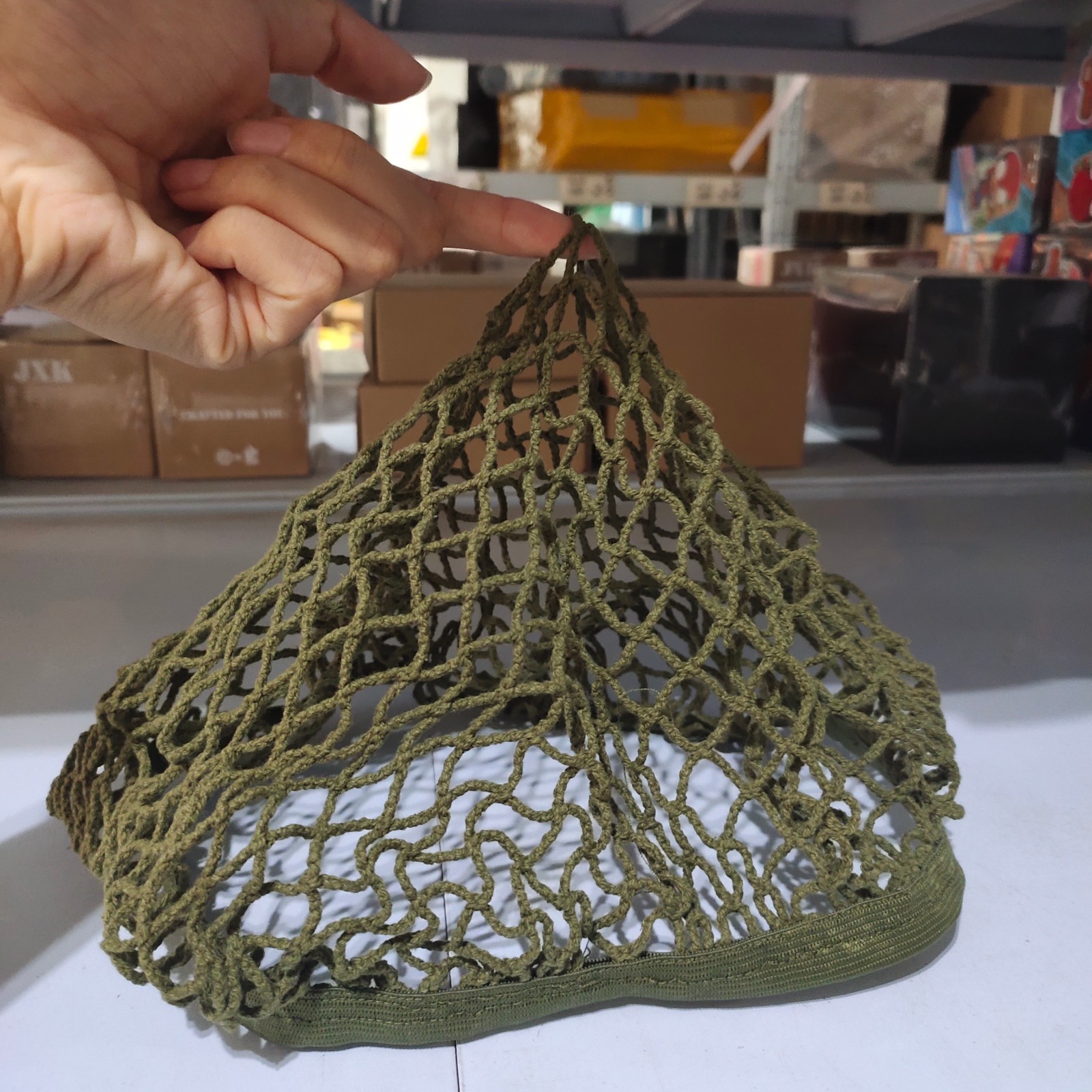 British Army Style Olive Helmet Netting Helmet Scrim Net Elasticated Mesh Cover