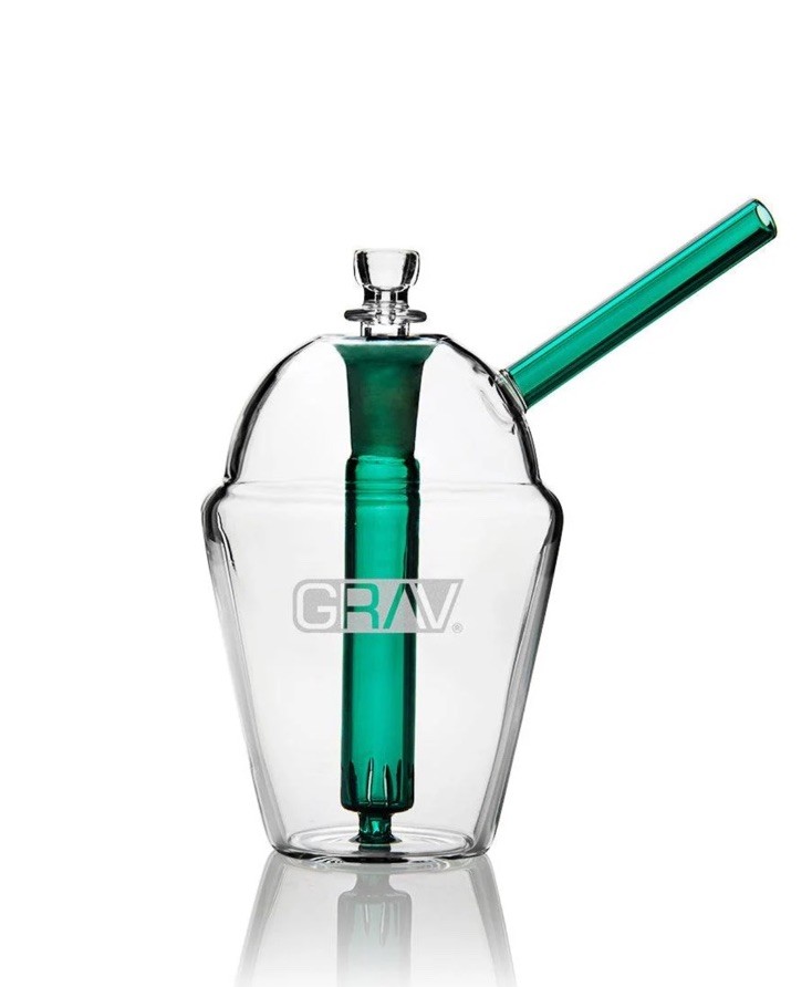 GRAV® SLUSH CUP, ICY SWEET TREAT WITH TASTY HITS  14MM THICK STRAW, LAKE GREEN