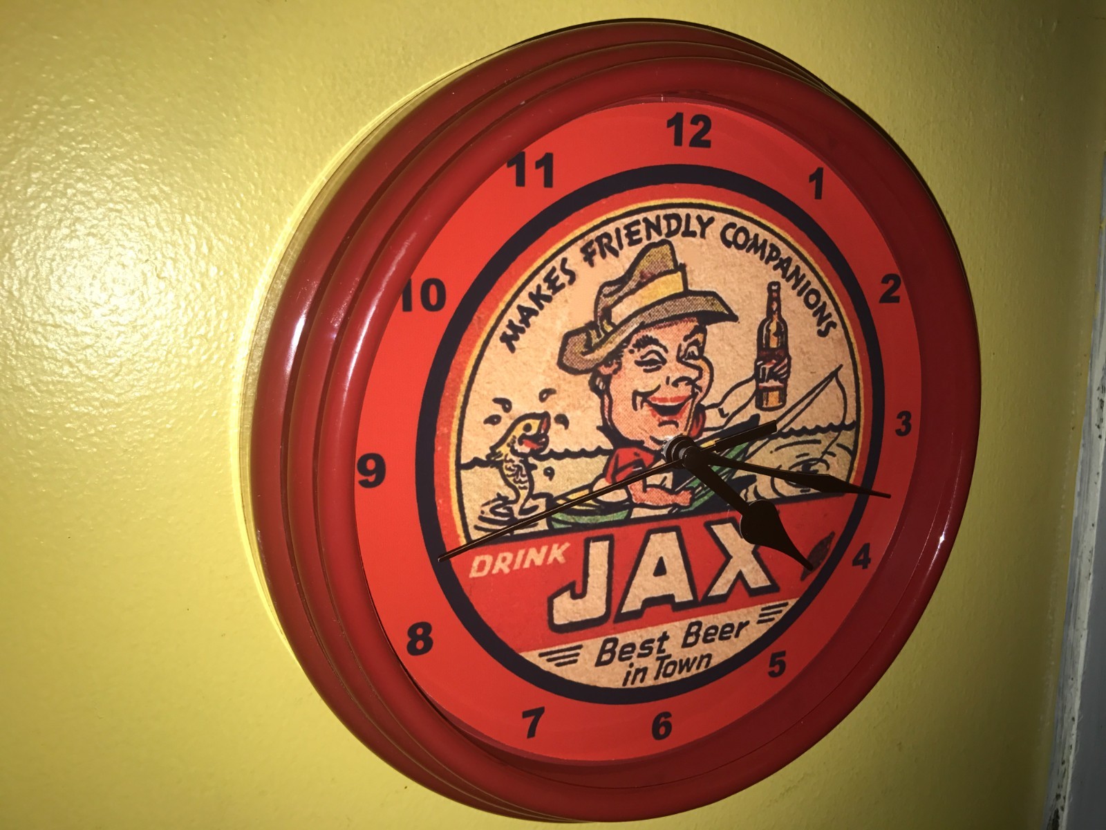 Jax New Orleans Fishing Beer Bar Man Cave Retro Clock Advertising Sign