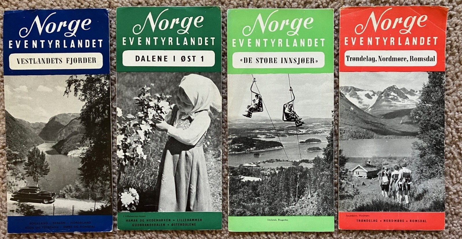 Vtg 1950's Norway Norge Travel Guides Vaca Brochure Lot of 4 Paper Ephemera