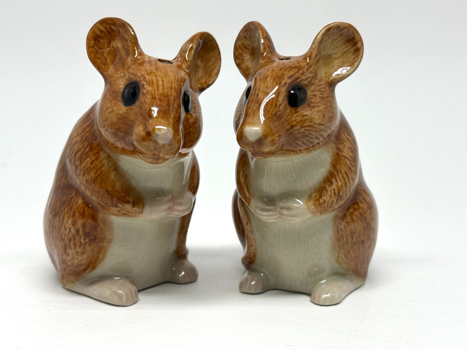 Wood Mouse Quail Ceramics Mouse Salt & Pepper Shakers England