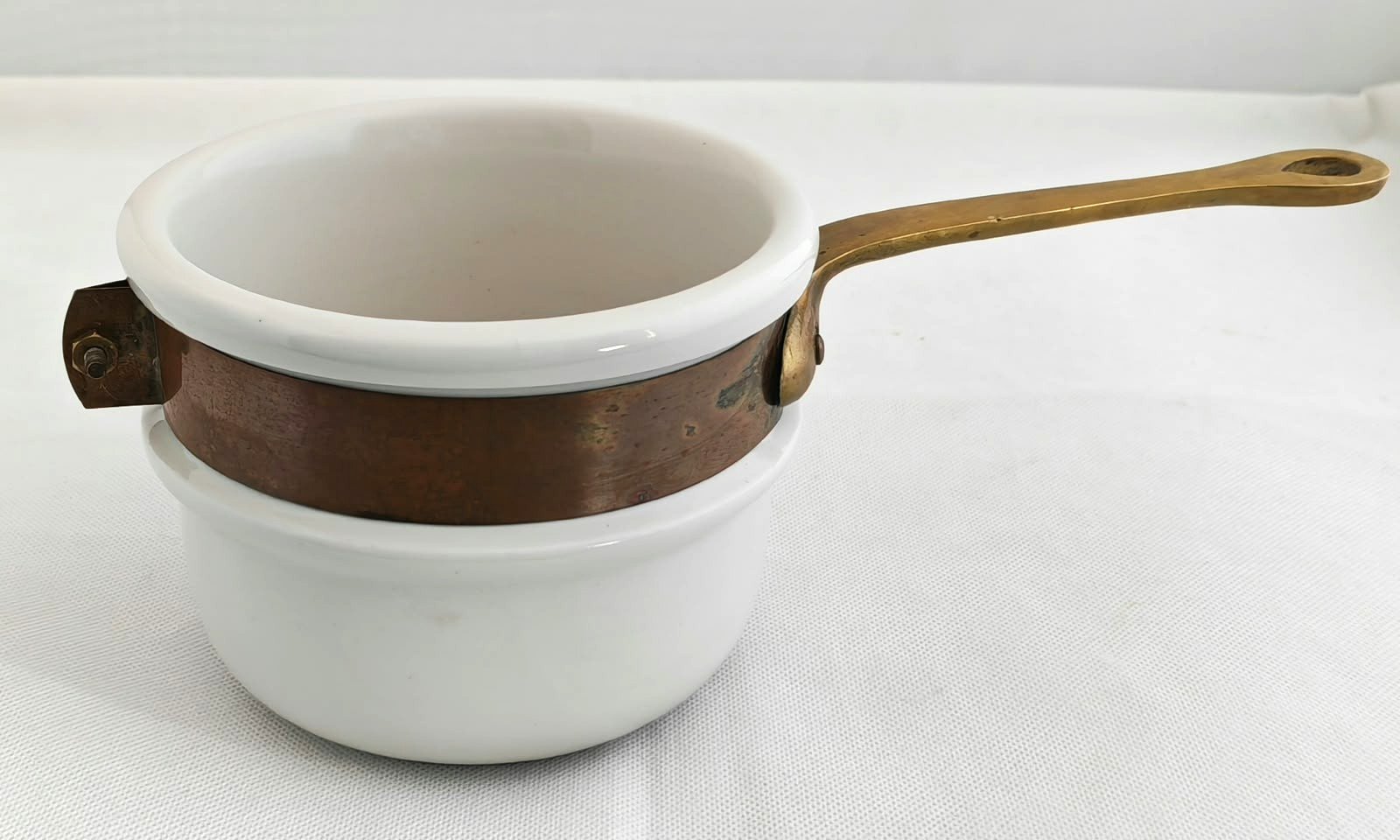 Hall USA Vintage #1083 White Ceramic on Copper/Brass Waldow Handle