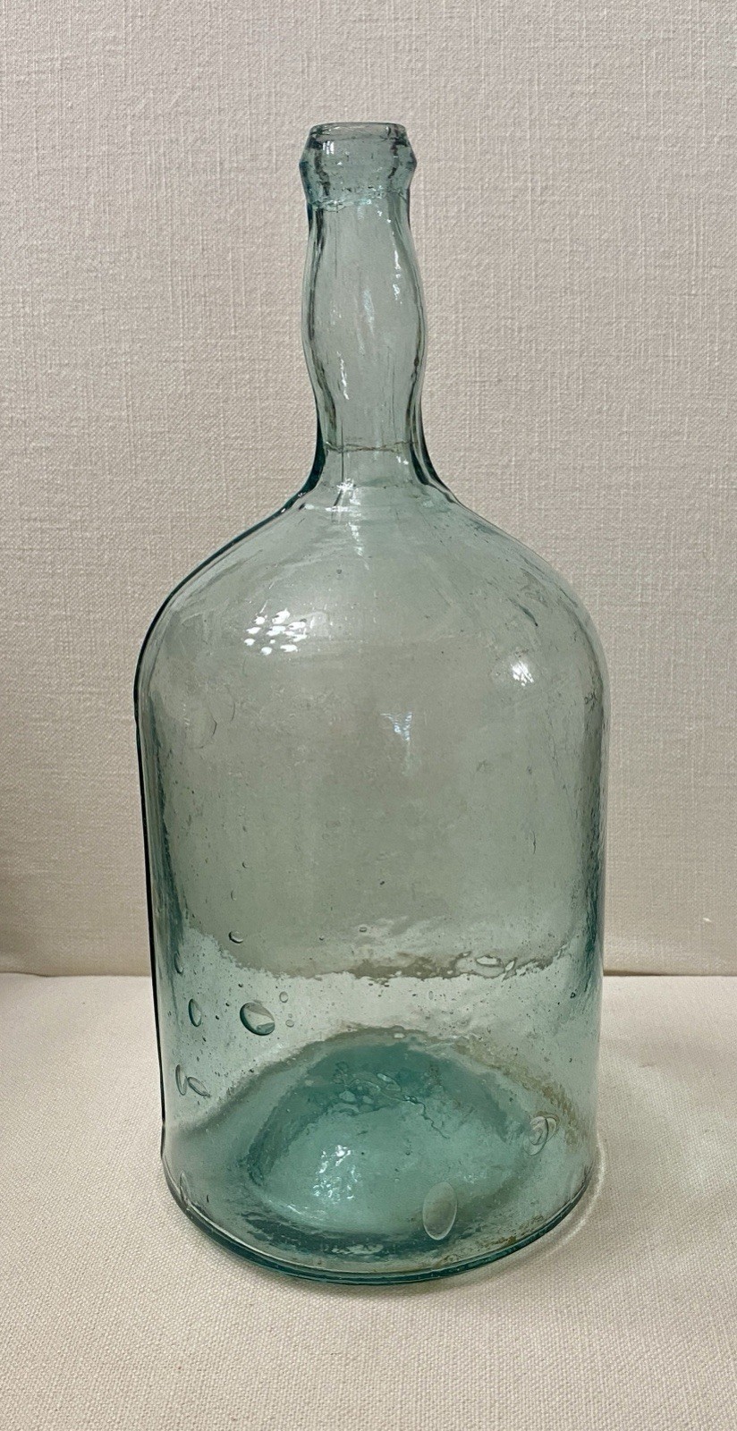Antique Aqua Glass Demijohn Bottle Carboy 14\