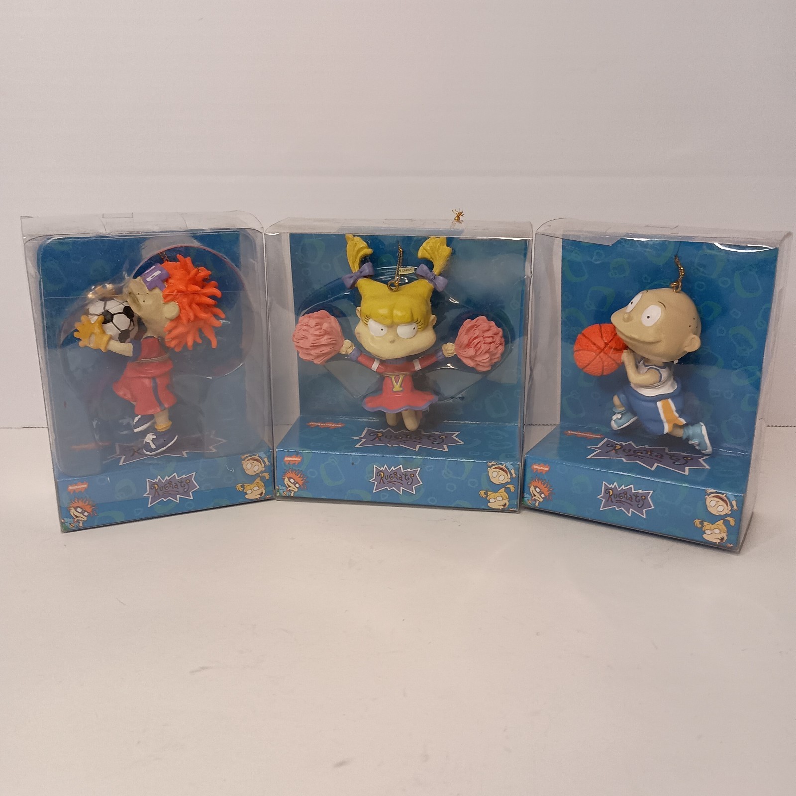 Vintage 1999 Nickelodeon Rugrats Christmas Ornaments, Chuckie, Angelica, Tommy