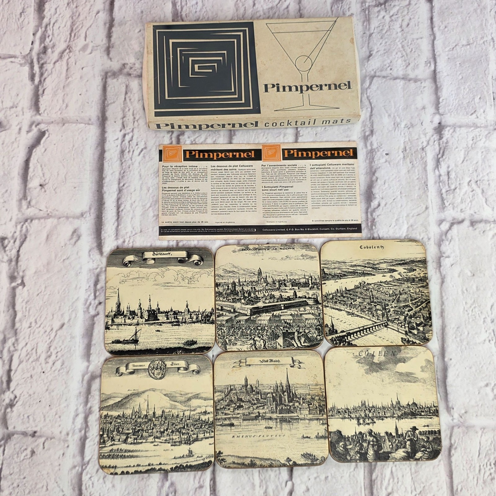 Vintage Pimpernel Coasters Germany Cityscape Art In Box