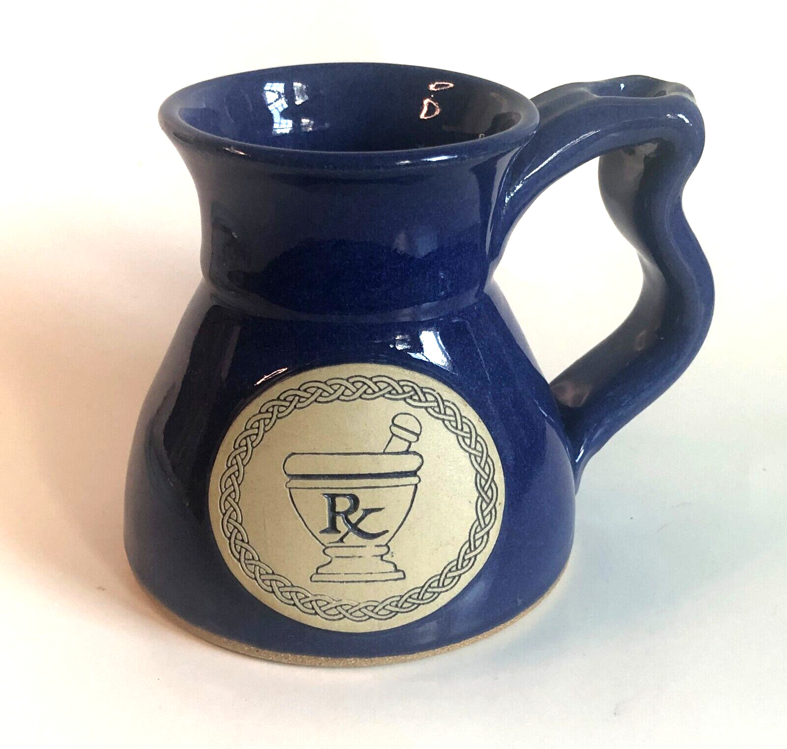 Clayton Stoneware RX Pharmacy Pharmacist Coffee Mug Pottery Cobalt Blue No Spill Clayton Stoneware RX Pharmacy Pharmacist Coffee Mug Pottery Cobalt Blue No Spill