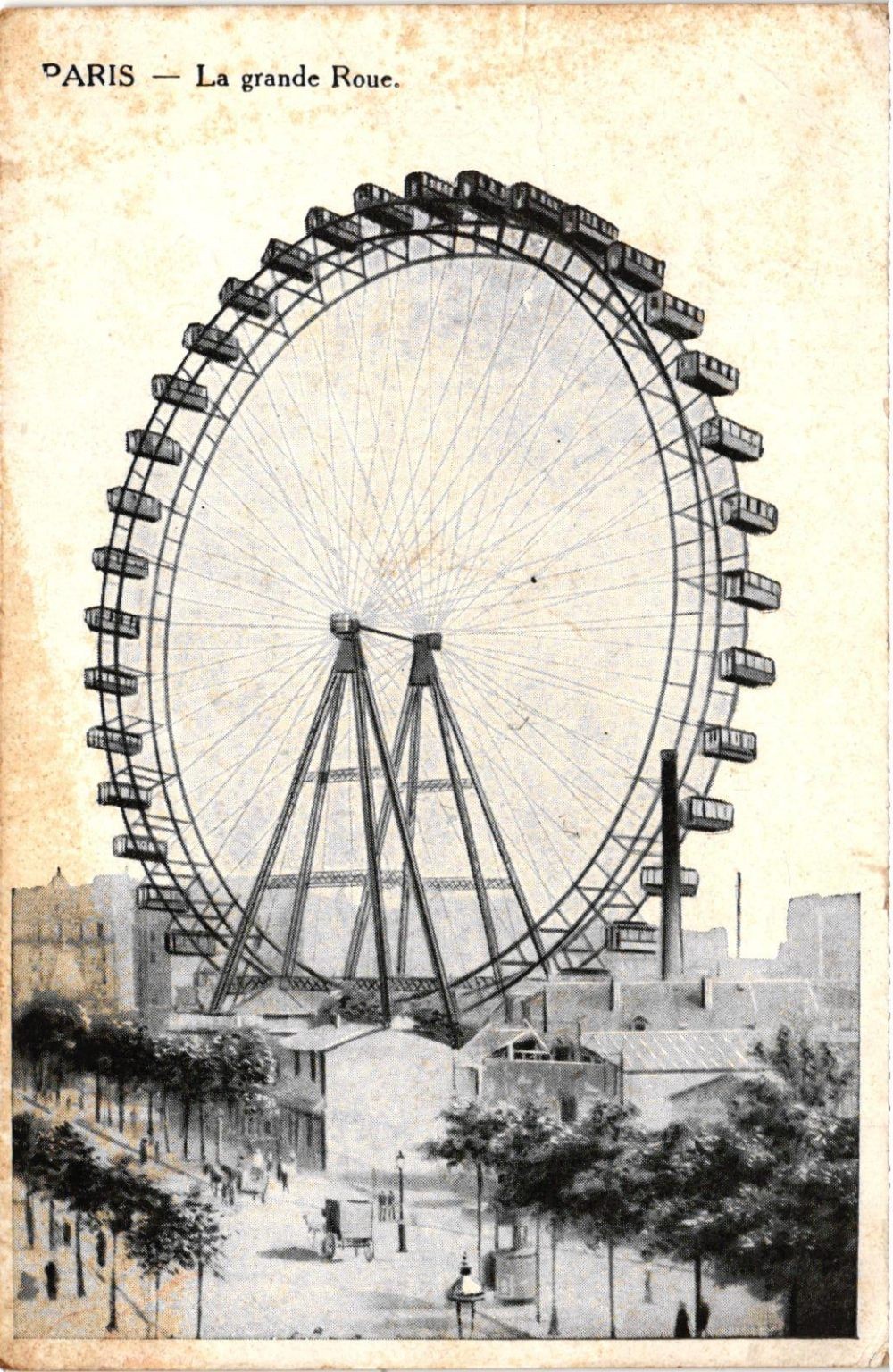 Paris La Grande Roue Ferris Wheel France Divided Back Postcard c. 1900s Paris La Grande Roue Ferris Wheel France Divided Back Postcard c. 1900s