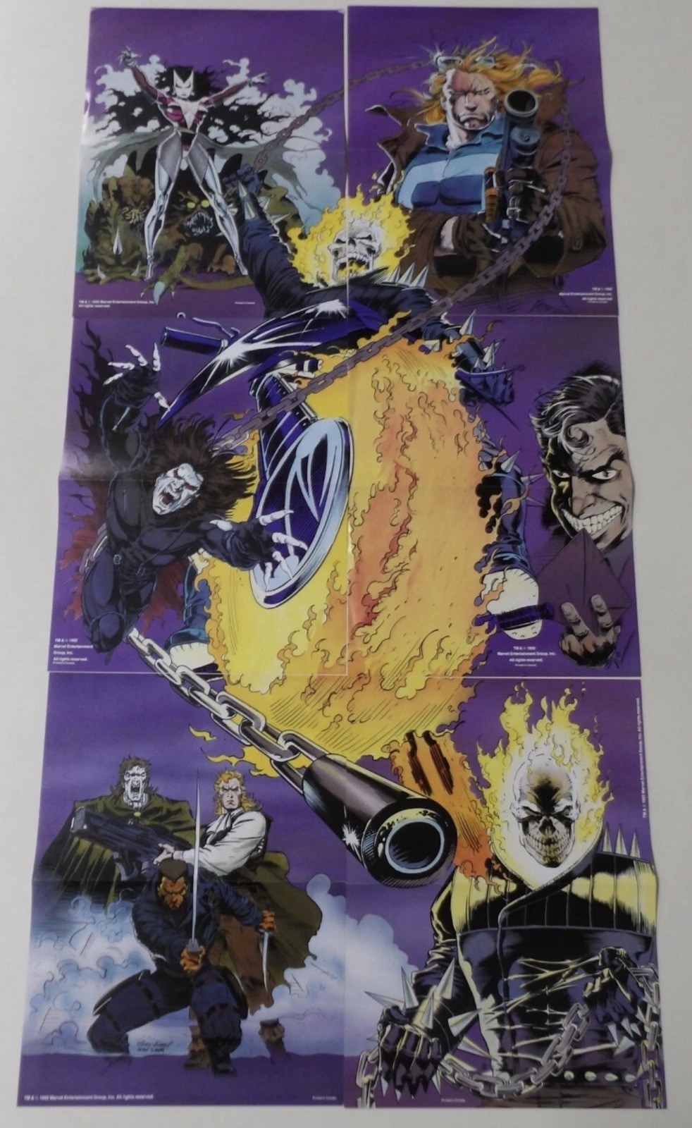 Rise of the Midnight Sons Set of (1-6) Connecting Posters Ghost Rider Blade 1992 Rise of the Midnight Sons Set of (1-6) Connecting Posters Ghost Rider Blade 1992