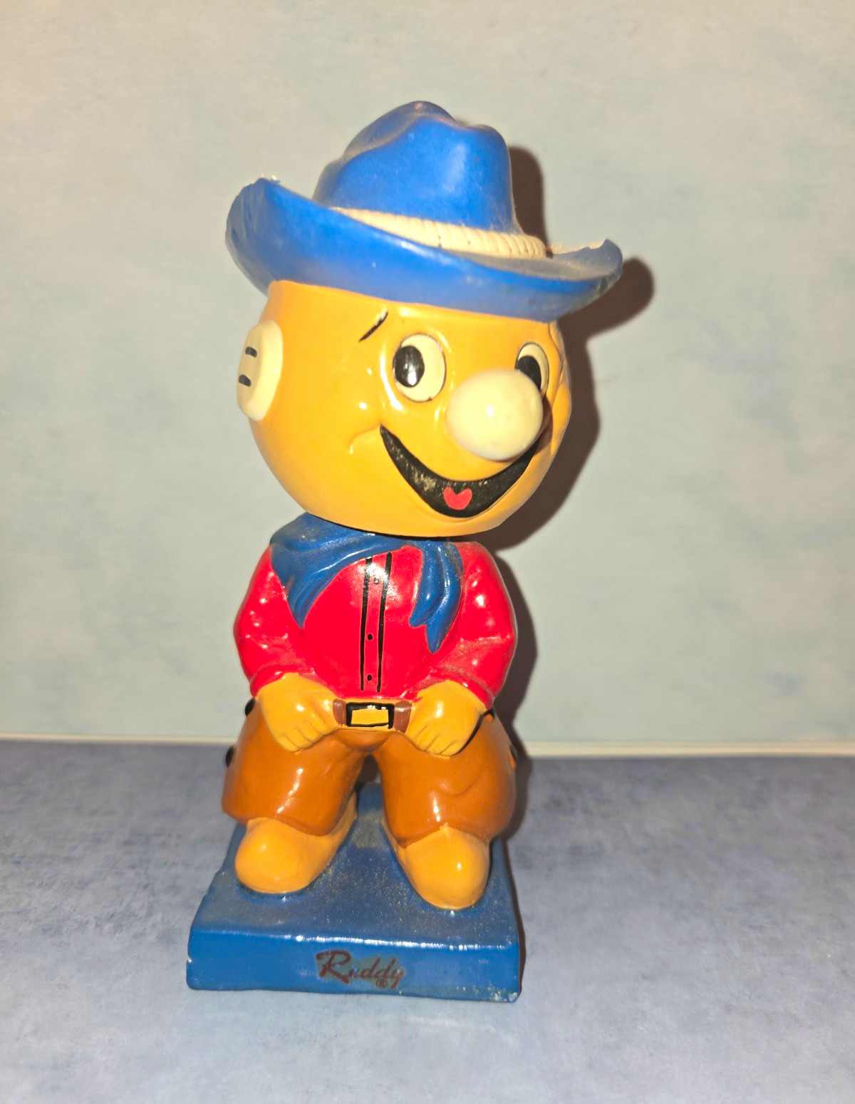 Vtg 1960s Reddy Kilowatt Cowboy Western Bobblehead Nodder Figure Vtg 1960s Reddy Kilowatt Cowboy Western Bobblehead Nodder Figure