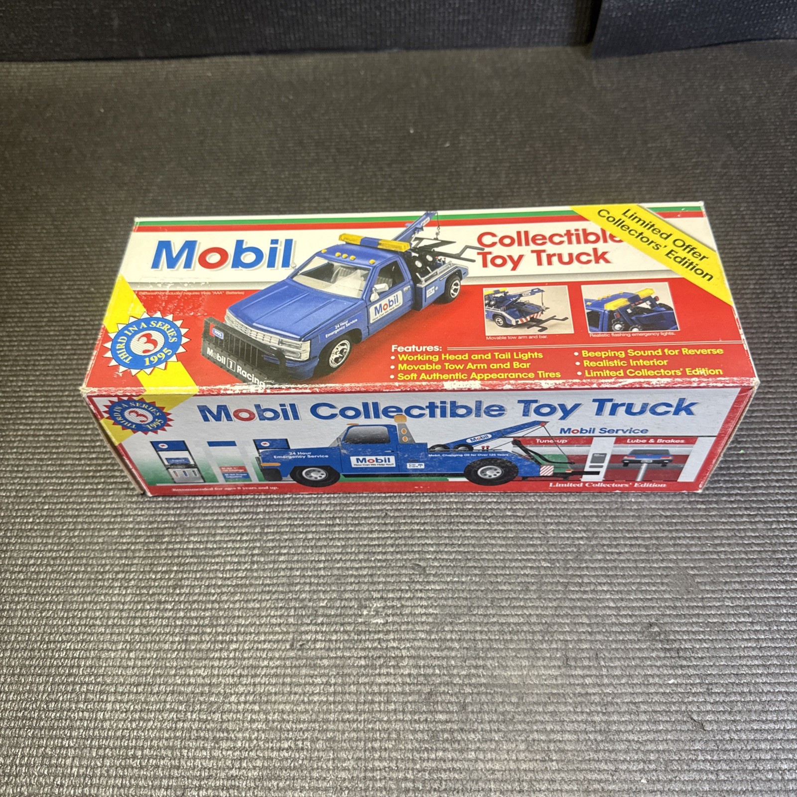 Mobil 1995 Collectible Toy Truck Tow Truck Third in Series Limited Edition NIB
