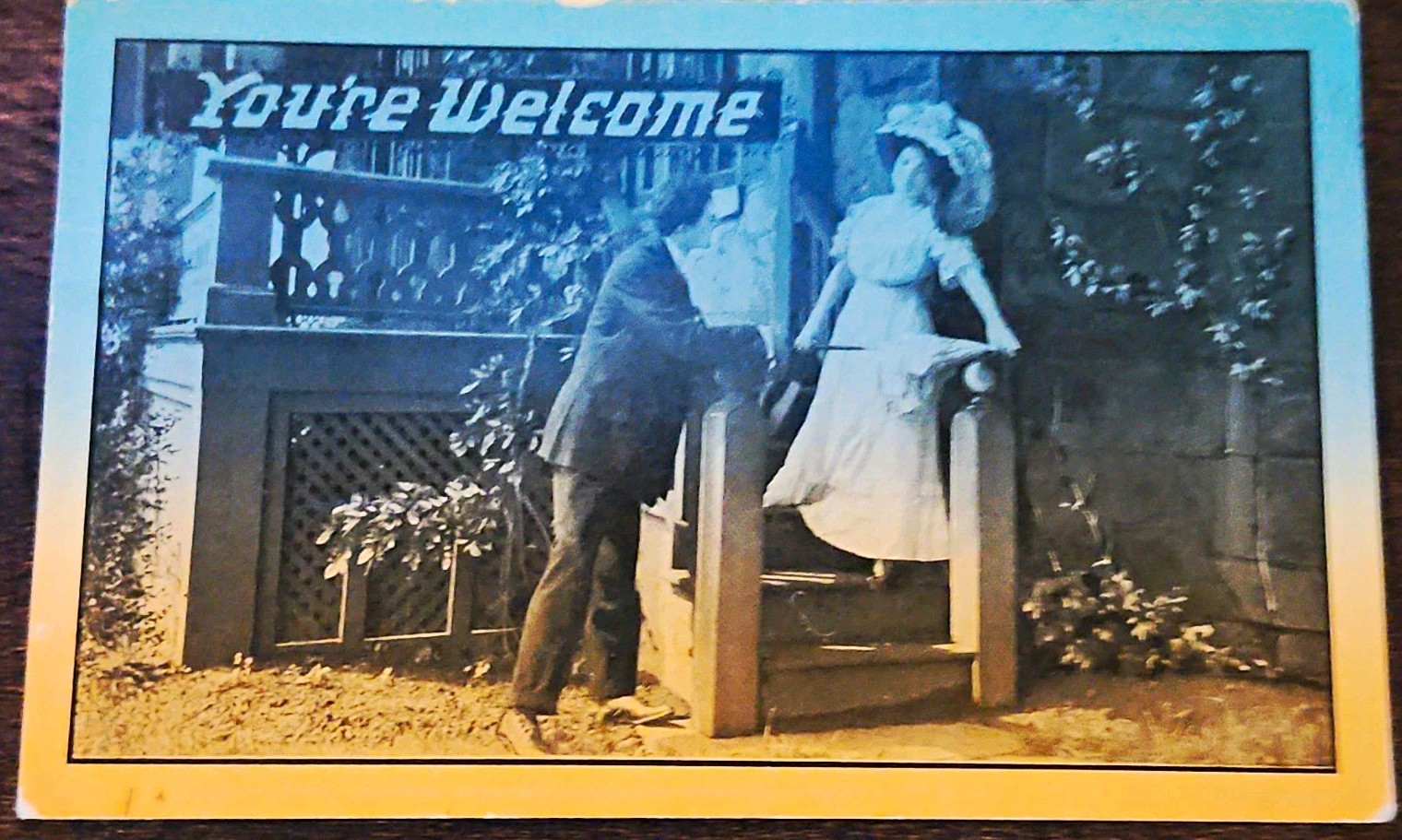 You're Welcome, Romance Couple RPPC Postcard Posted 1911 Stamp Posted You're Welcome, Romance Couple RPPC Postcard Posted 1911 Stamp Posted