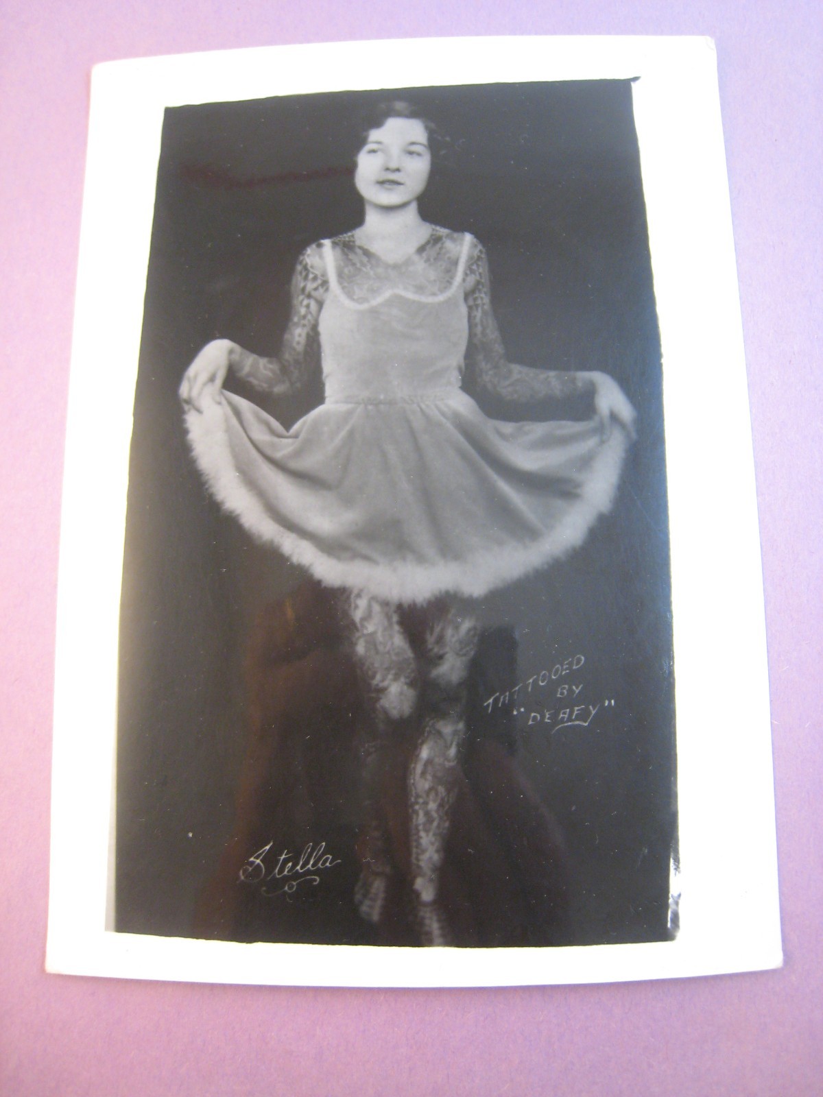 Scarce, early, Vintage B&W Photo ... STELLA, TATTOOED LADY ... KOBEL # T-553
