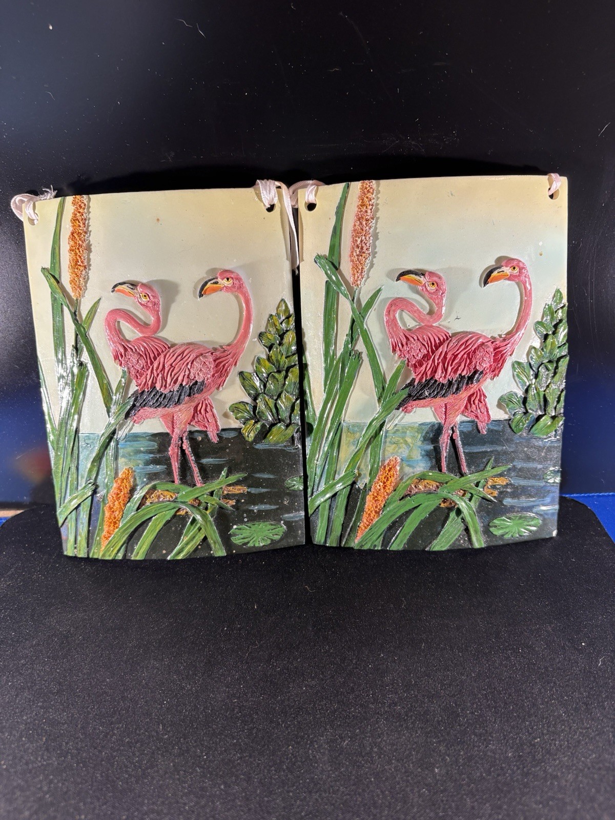 Pretty Pair of Pink Flamingos  7 x 5”