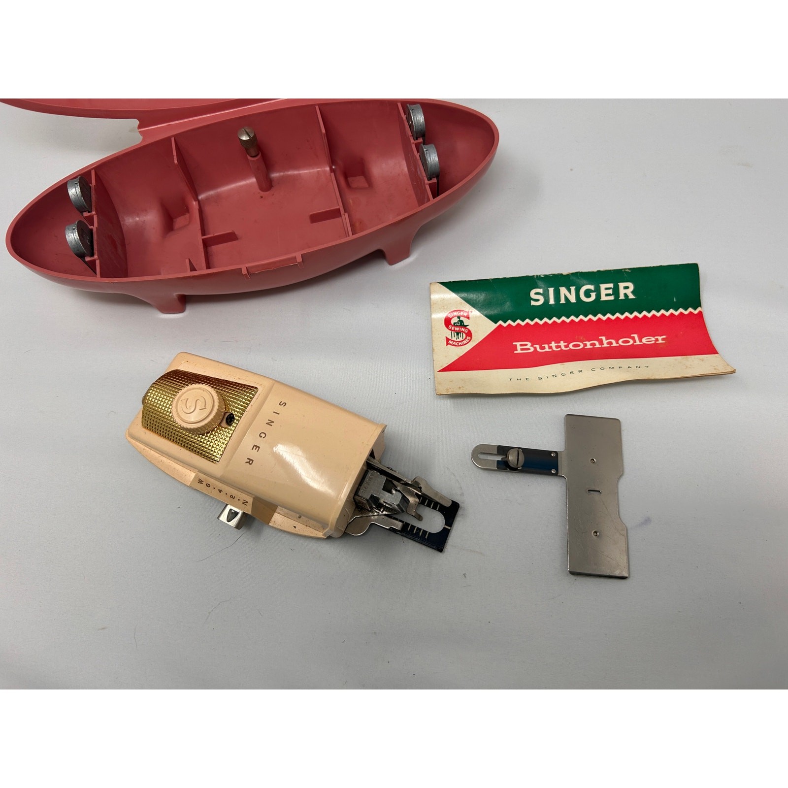 Vintage Singer Buttonholer No. 489500 w/ Case & Manual – Slant Needle