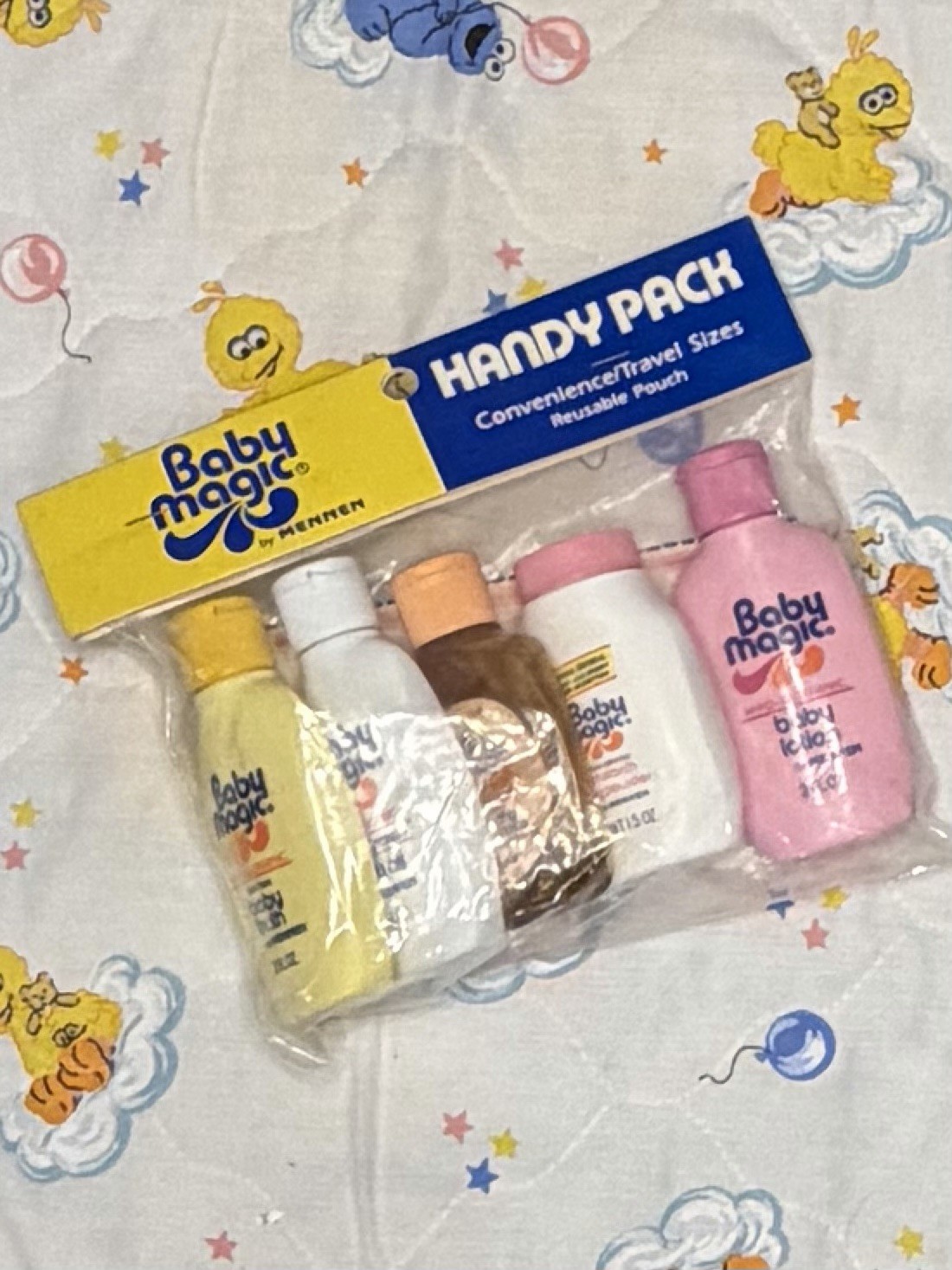 VINTAGE Baby Magic Mennen Handy Pack Shampoo Lotion Powder Bath Oil Travel NOS