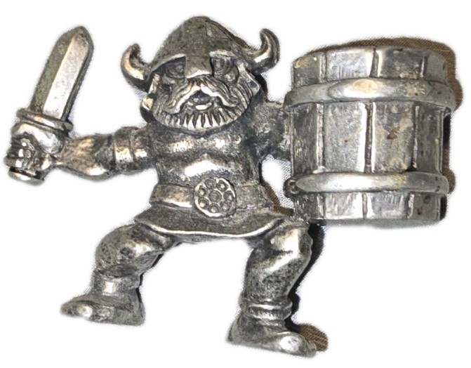 Tinn-Per Pewter Norway Viking with Barrel Figurine Very Nice Condition Tinn-Per Pewter Norway Viking with Barrel Figurine Very Nice Condition