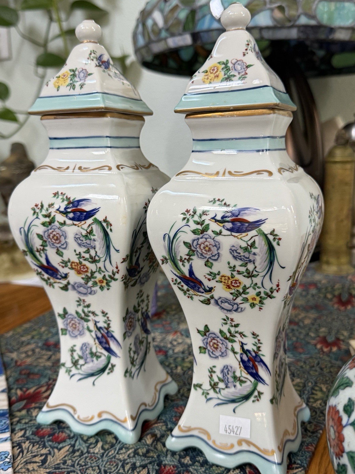 Pair Vintage Mitterteich Bavaria Porcelain Lidded Jars 12 Pair Vintage Mitterteich Bavaria Porcelain Lidded Jars 12