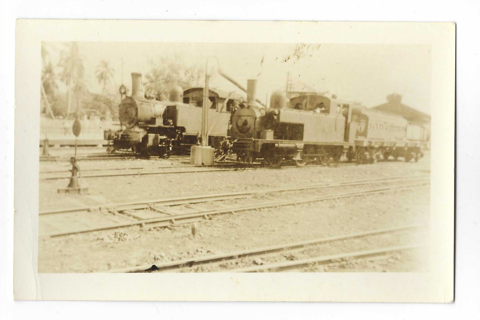 Kingston Jamaica RPPC Postcard Government Railway RR Steam Engines 4&3 1936