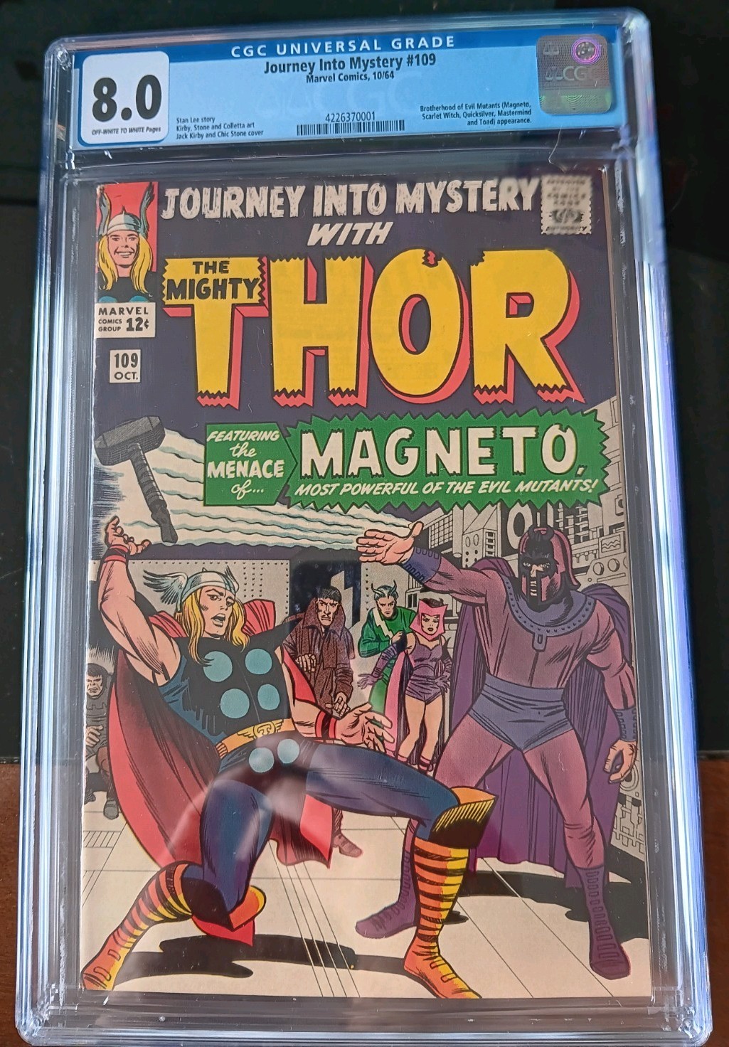 Journey Into Mystery #109  (1964 Marvel) CGC 8.0 Thor vs Magneto. OW/W