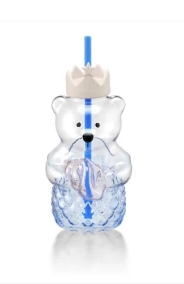 Starbucks Siren The Muse Bearista Glass Cold Cup 20oz Crown- Asia Release-NEW