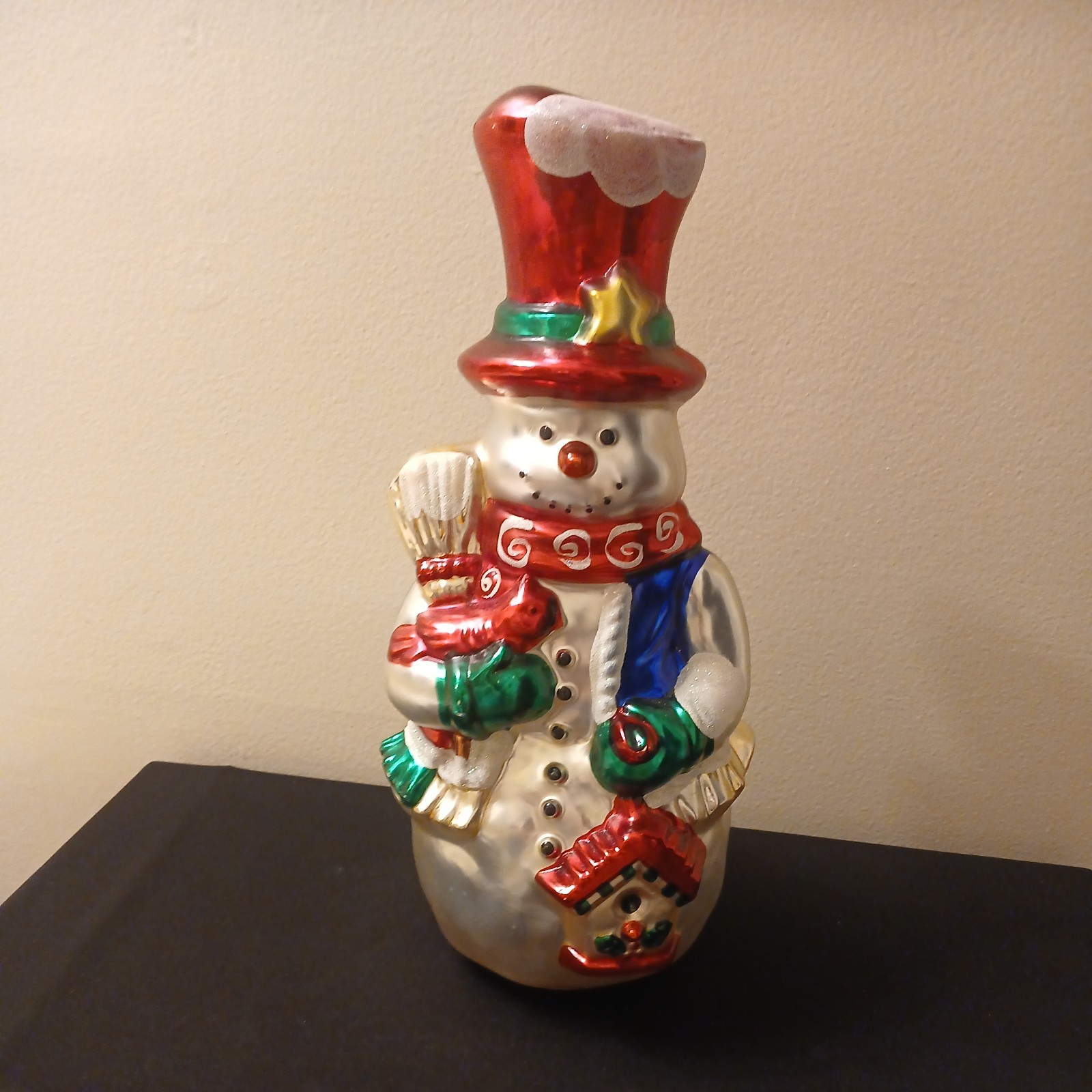 Vtg Christopher Radko Snowman Large Blown Centerpiece Tabletop 12\