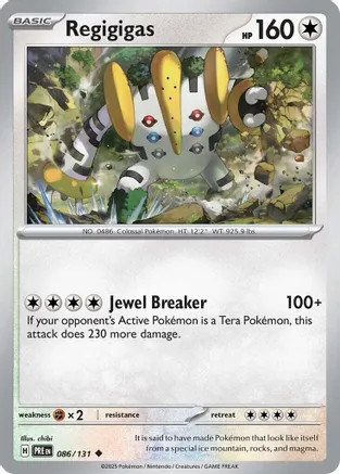 REGIGIGAS UC REVERSE HOLO 086/131 PRISMATIC EVOLUTIONS POKEMON NM/M
