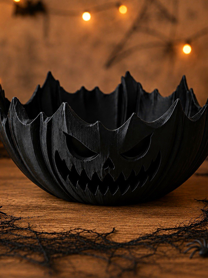 Black Jack-o\'-Lantern Halloween Bowl,, 15 x 7.5 cm