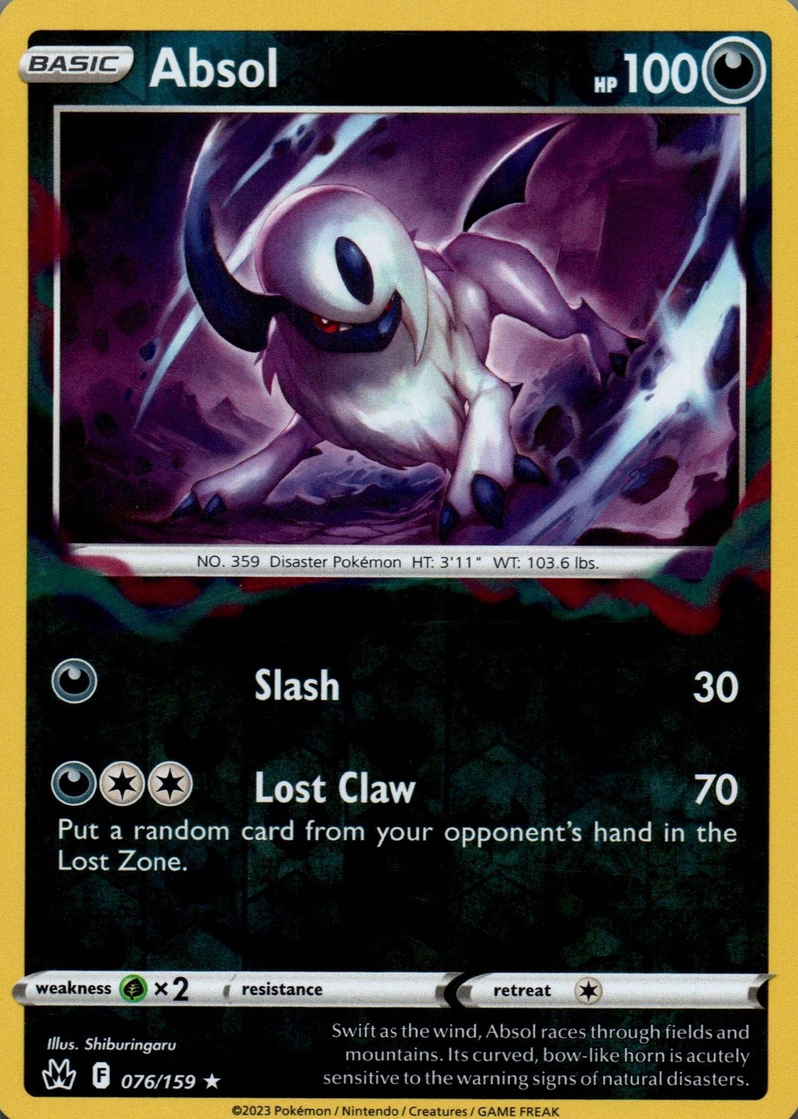 Pokemon Absol Crown Zenith #76 🇺🇸 Pokemon Absol Crown Zenith #76 🇺🇸