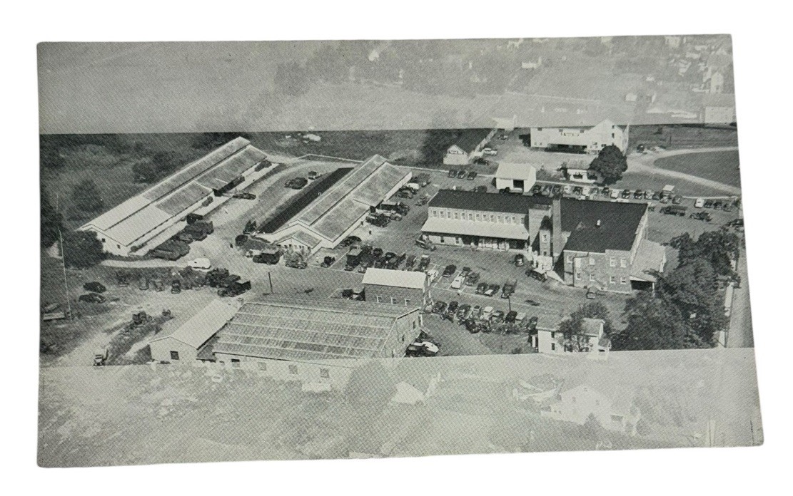 Postcard Flemington NJ Auction Market 1950’s Aerial View The Democratic Press
