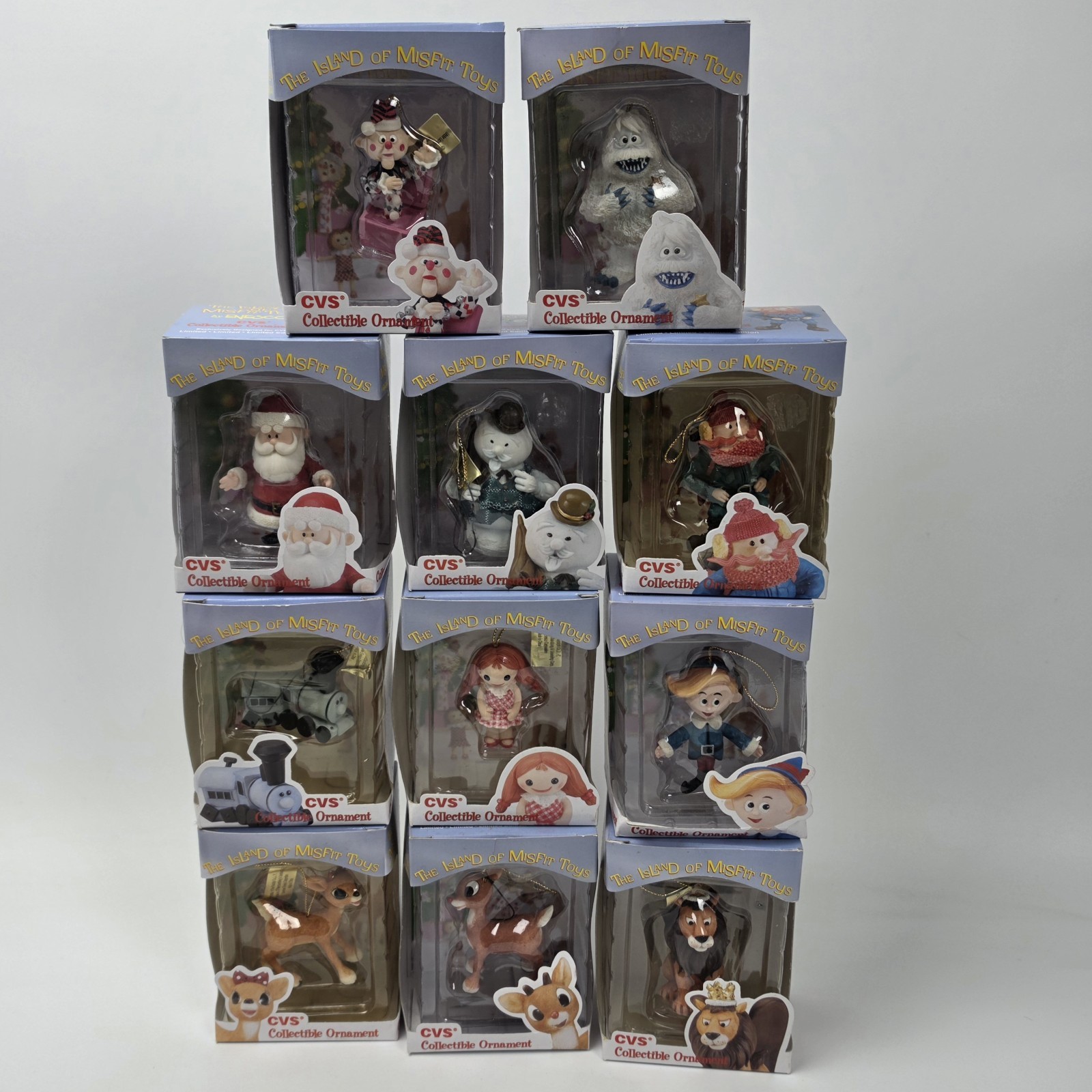 Almost Complete Set Enesco 1999 Rudolph Island of Misfit Toys Ornament Lot Of 11