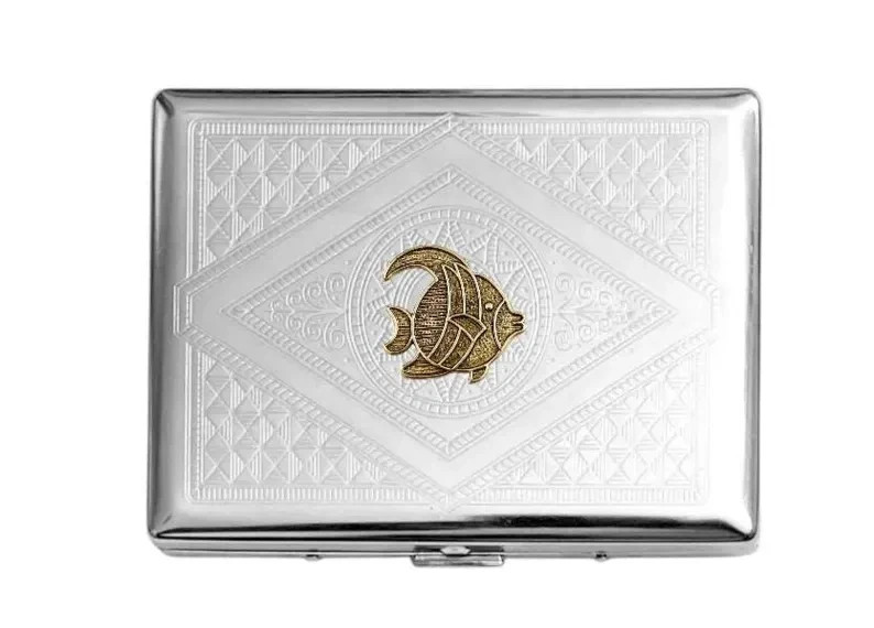 STAINLESS STEEL FLOWER CIGARETTE CASE /A02
