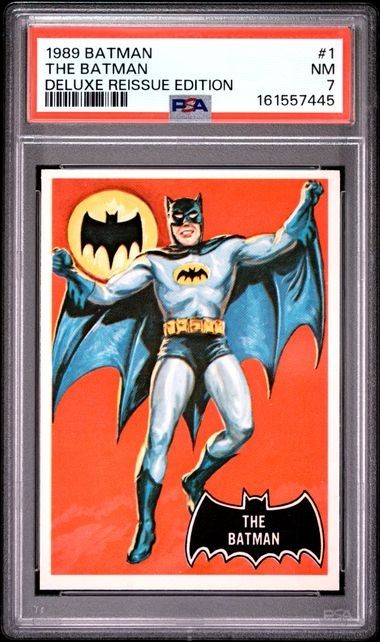 1989 Topps Batman Deluxe 1966 Reissue #1 The Batman PSA 7 NM NEW SLAB POP 20