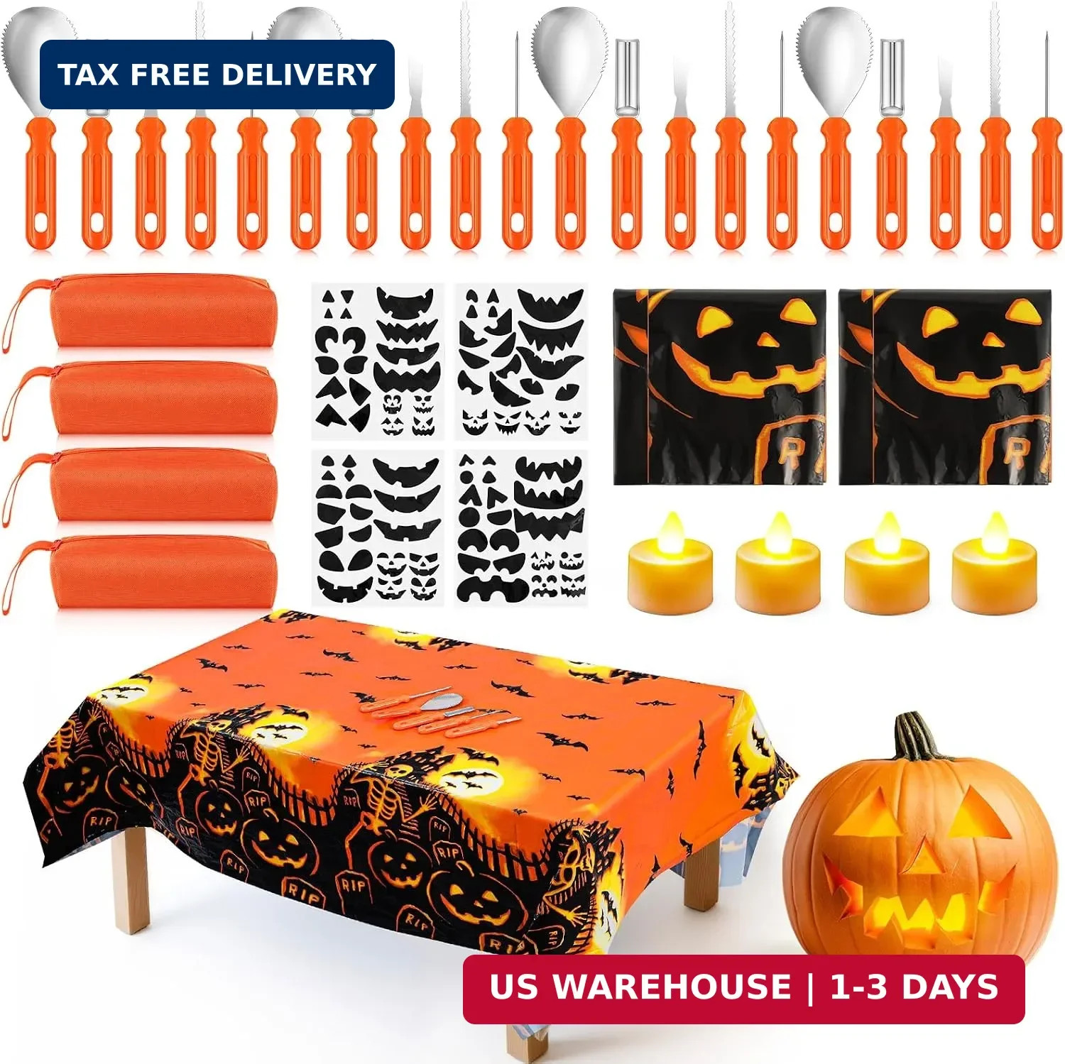 Tioncy 4 Set Complete Halloween Pumpkin Carving Kits Tools Set Bulk Tioncy 4 Set Complete Halloween Pumpkin Carving Kits Tools Set Bulk