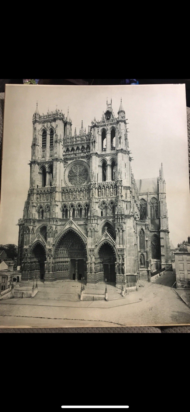 Vintage Pre-1908 Large Photograph of Amiens Cathedral France