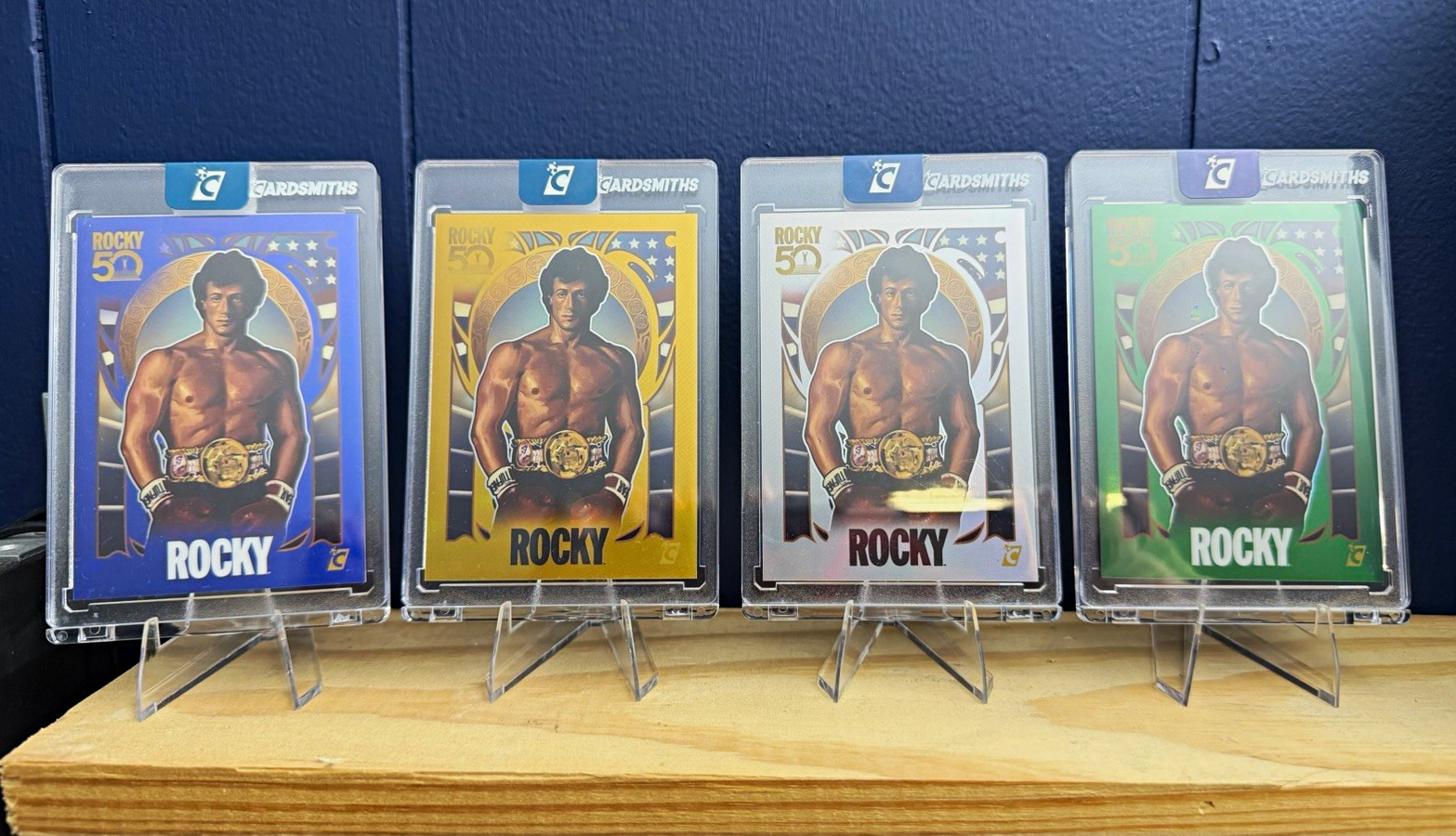 Cardsmiths Rocky 50th Anniversary Numbered Chase Trading Card 4-Card Lot